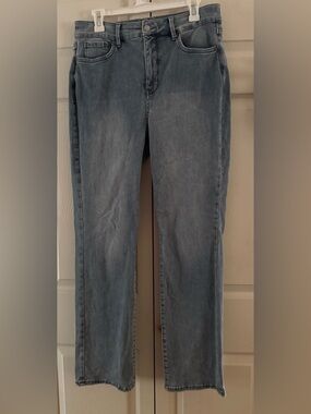 Curves 360 by NYDJ Straight Leg Jeans - Size 10 - Light Wash Denim